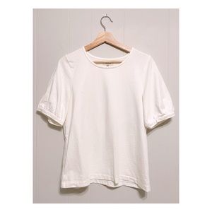 Madewell Ivory Short Puff Sleeve Top
